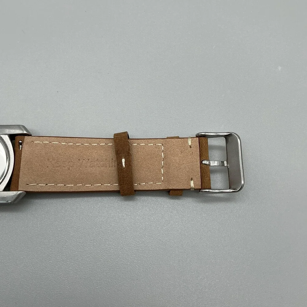 Fossil Arkitekt FS-2782 Men Watch 30mm Brown Leather Stainless Steel New Battery